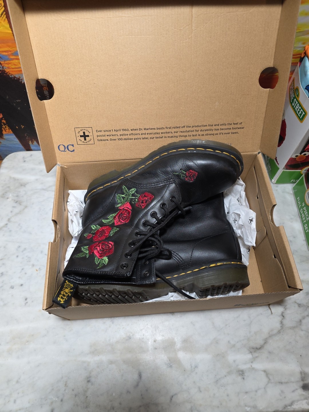 Dr. Martens Embroidery Vonda Boot for Women – US Size 9 Black