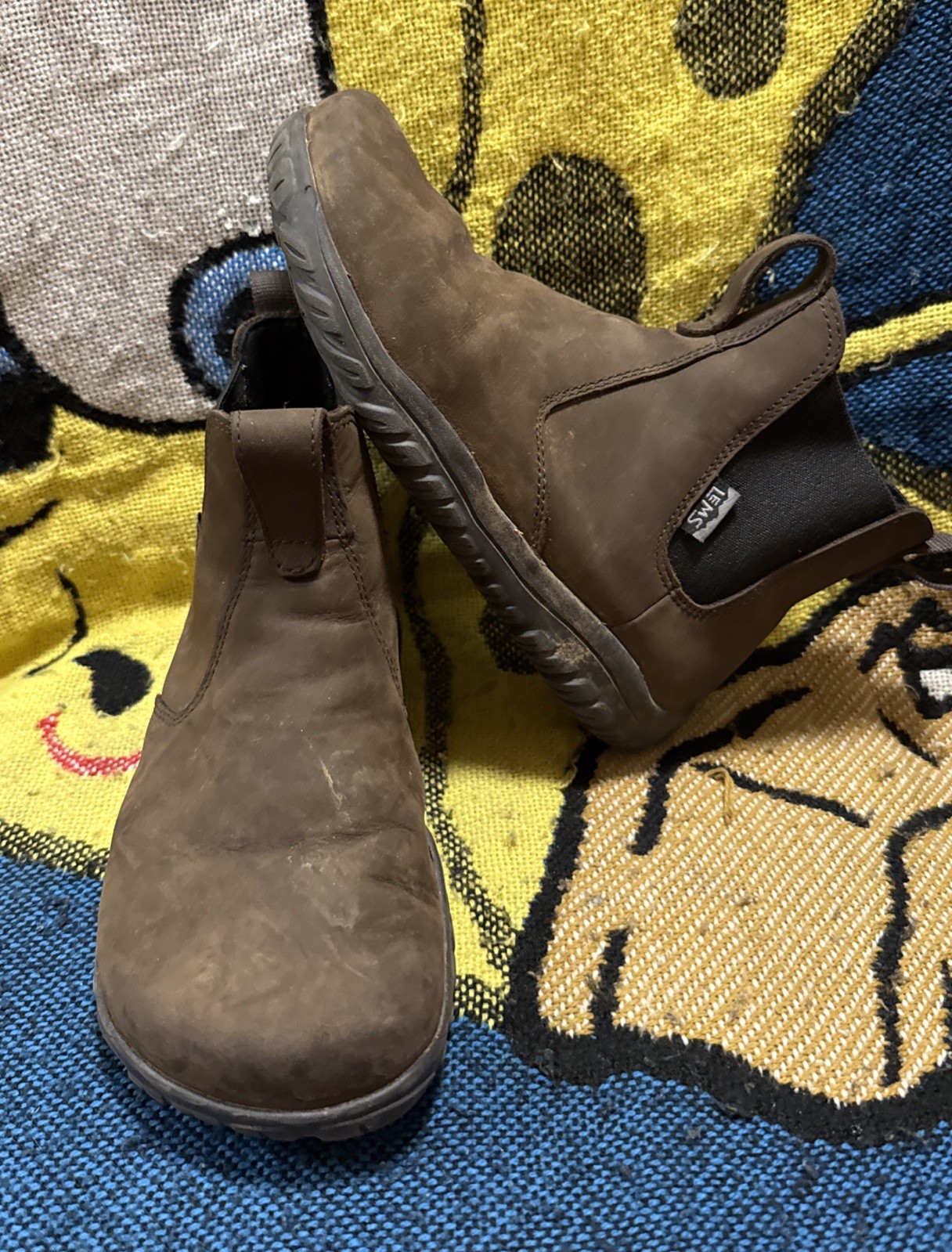 Lems Chelsea Boots Mens 6 Womens 7.5 Brown Suede Leather Shoes Unisex