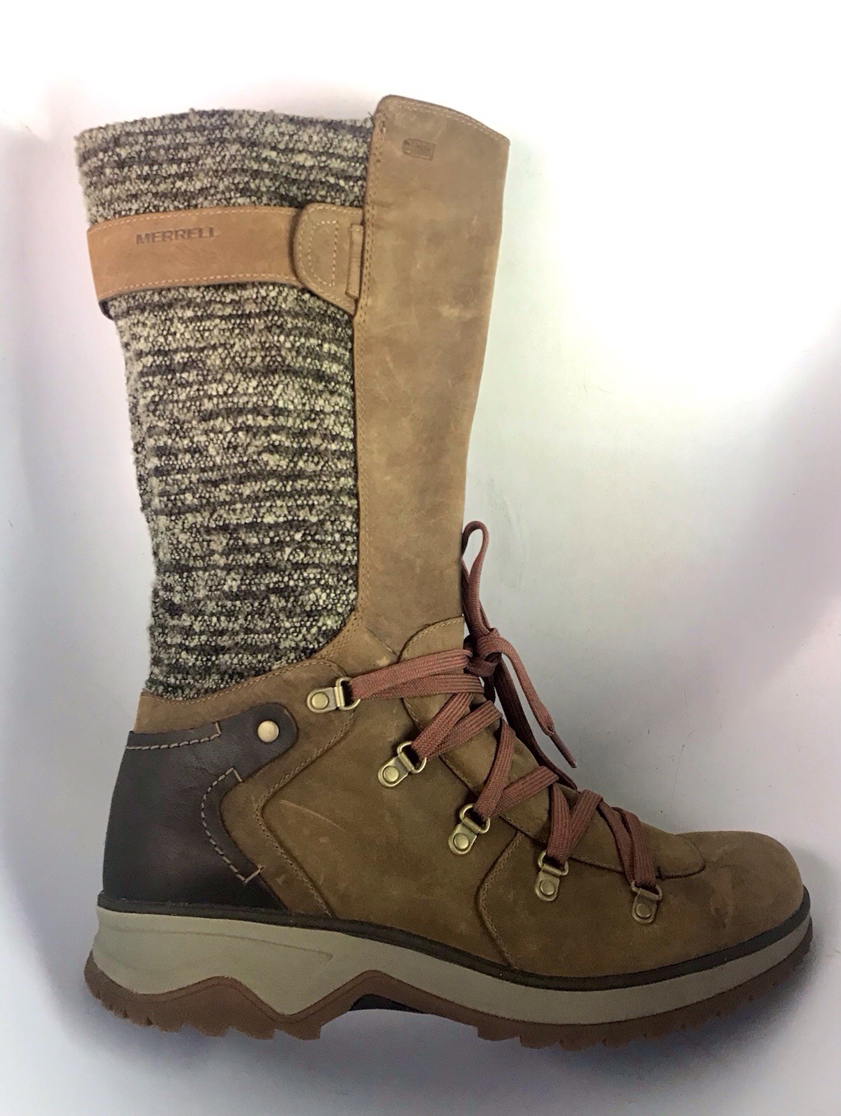 Merrell Eventyr Peak Waterproof Women’s Boots Brown Full Grain Sz 11 US
