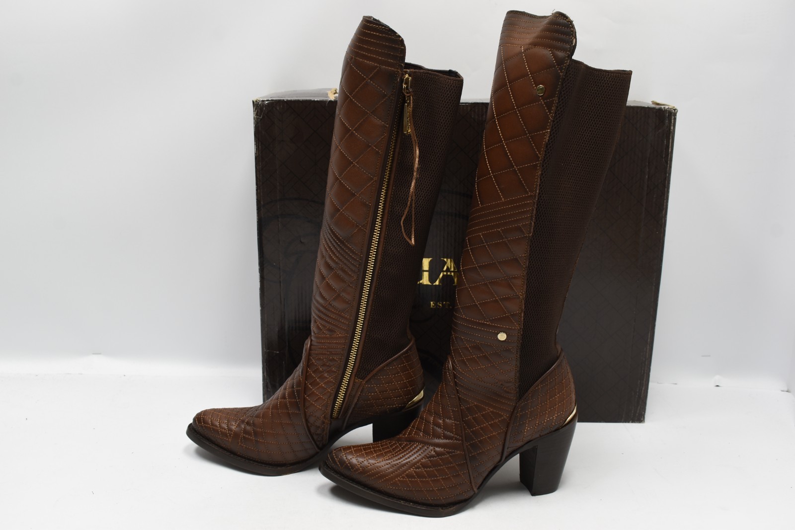 Cuadra Ladies Honey Embroidery Round Toe Boot Cowhide Leather CU402 US Size 6.5