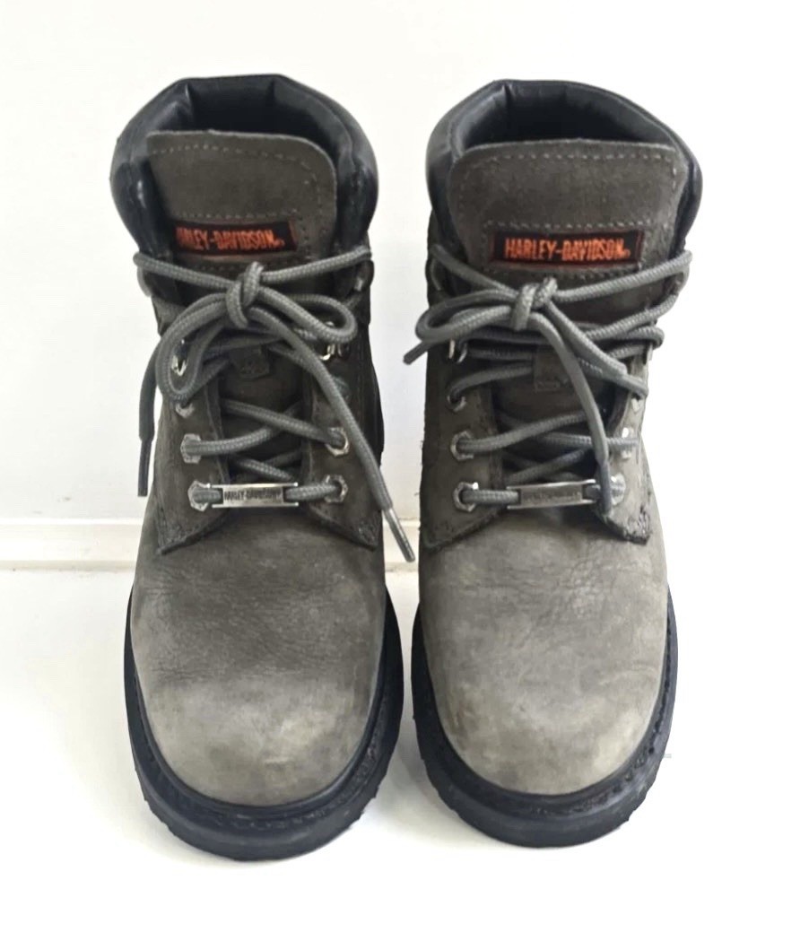 Harley-Davidson Bayport Gray Leather Motorcycle 6M Boots Women’s D83366