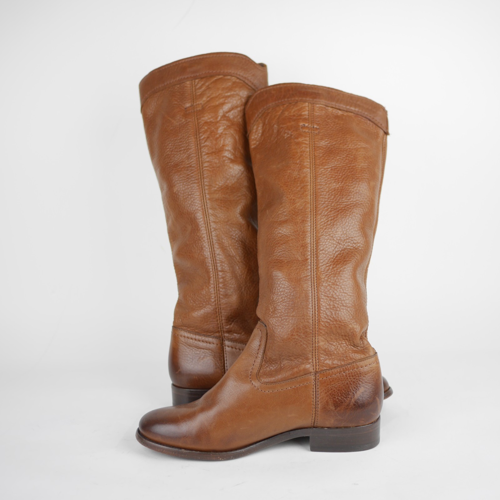FRYE Cara Women’s 6 Brown glove leather upper calf riding boots western shoes