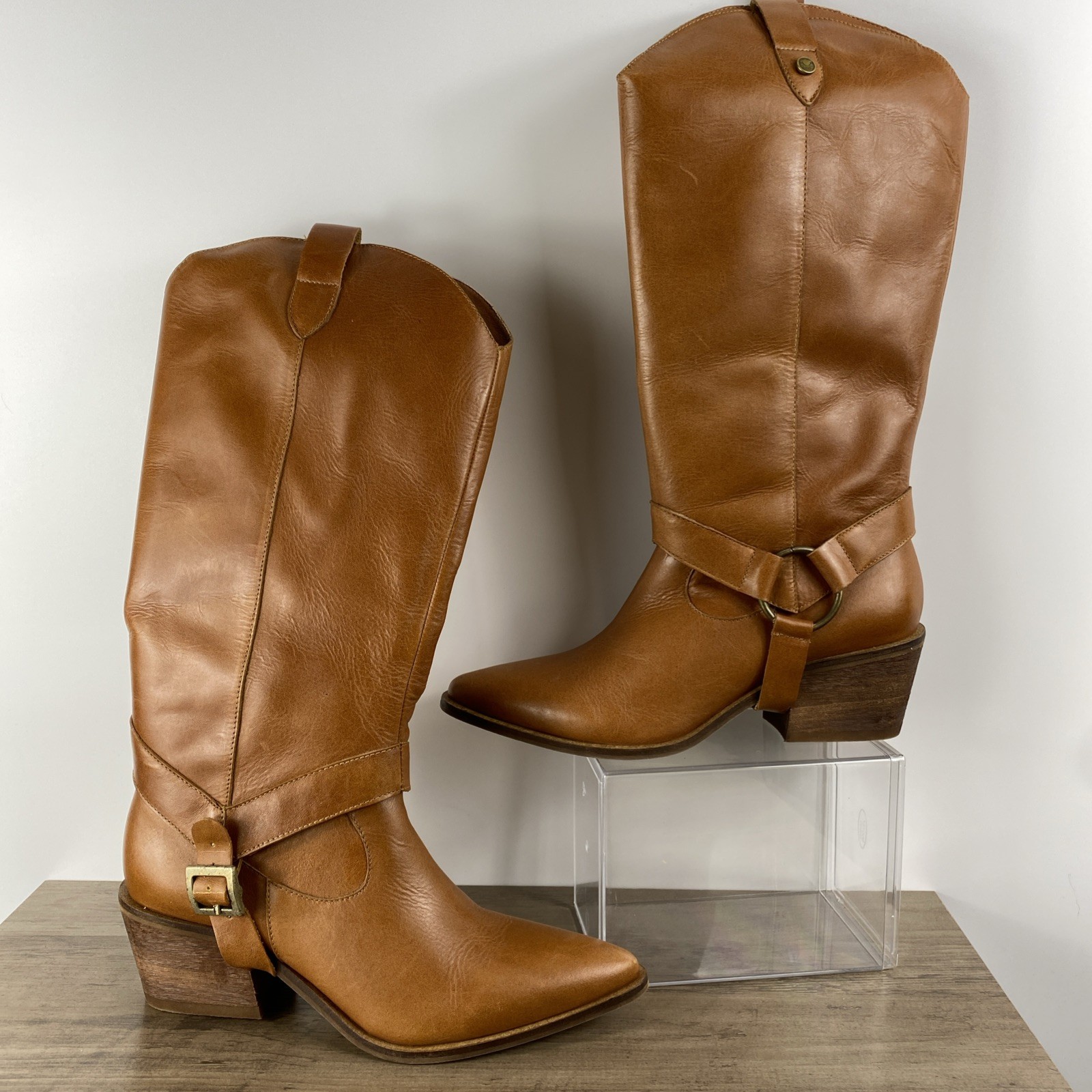 Stivali New York Penelope Western Leather Cowboy Boots Women’s Size 9 – 9.5 US