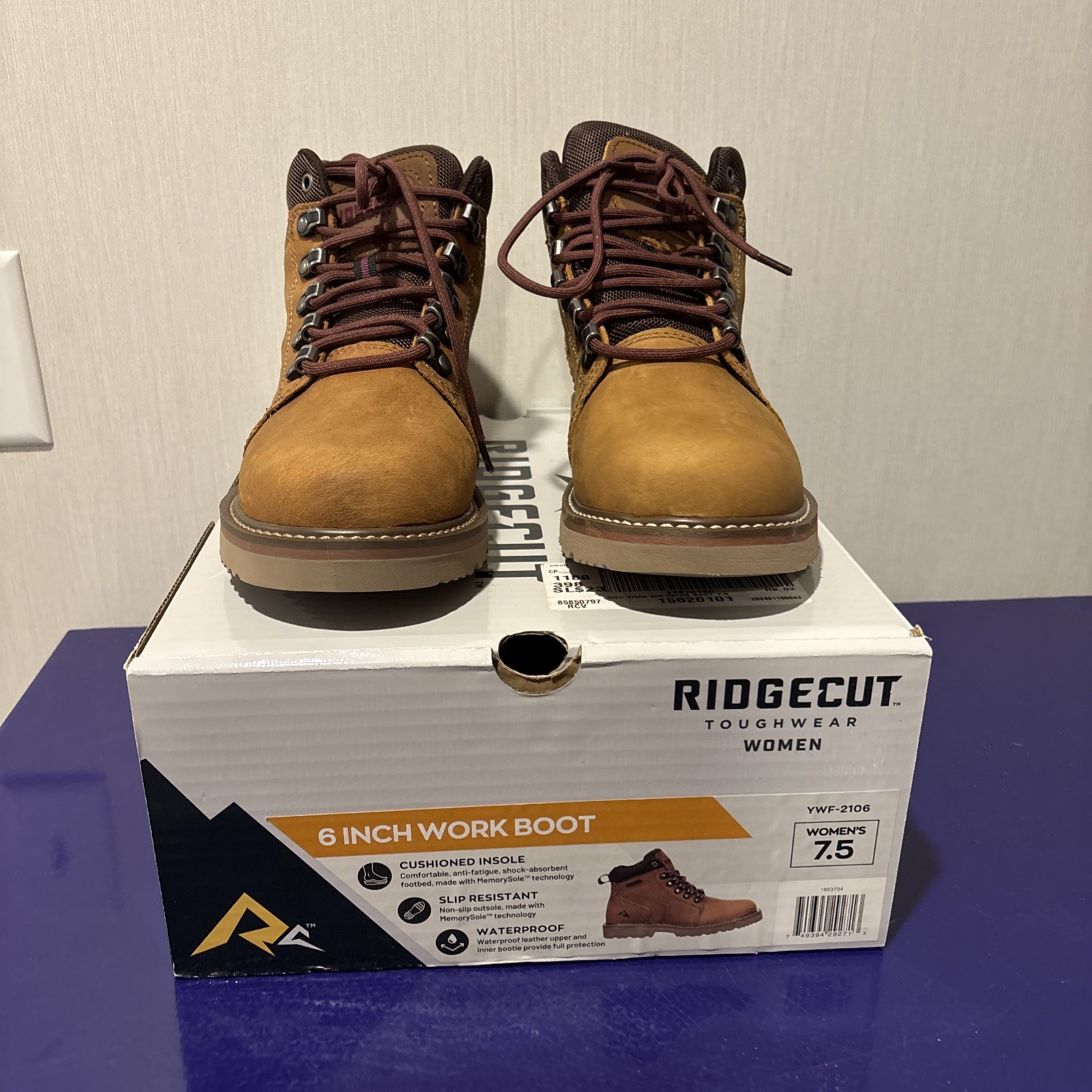 Ridgecut Toughwear Women’s 6″ Waterproof Work Boot, Choose Your Size