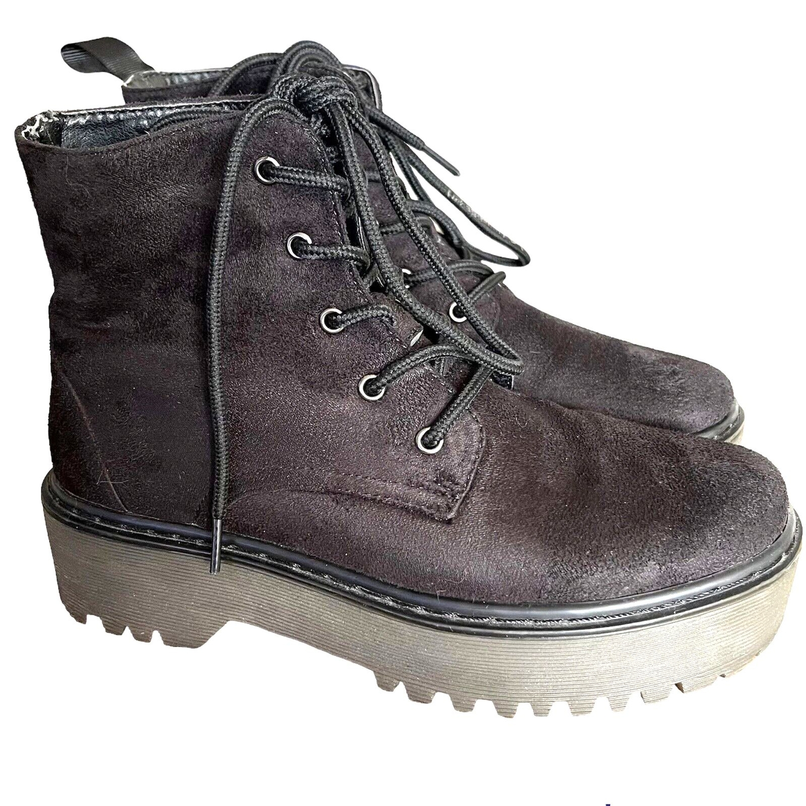 Glaze Womens Sz 6.5 Boots Combat Chunky Ankle lugged Utility Gothic Y2K Grunge