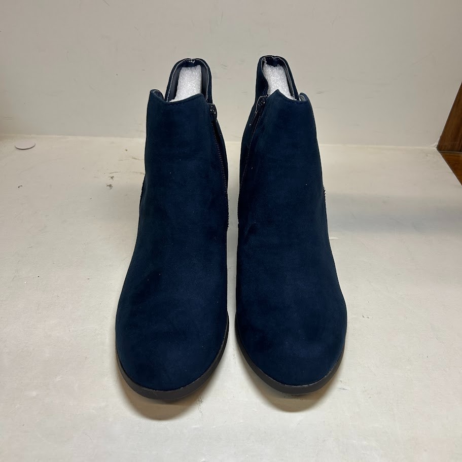 Style & Co. Womens 9.5 M Navy Blue Masrinaa Block Heel Ankle Booties NIB OC5