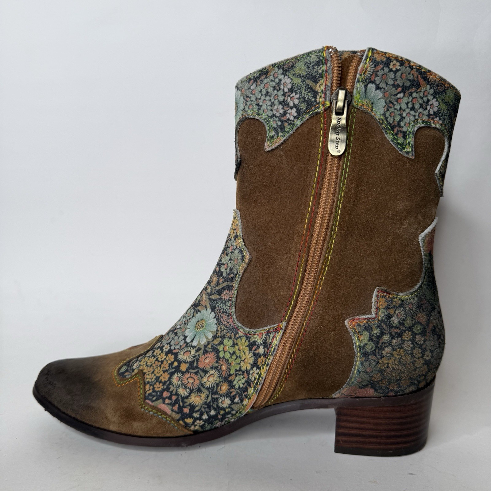 L’Artiste Spring Step Lady Luck Boots Leather Western Floral Womens 39 US 8.5