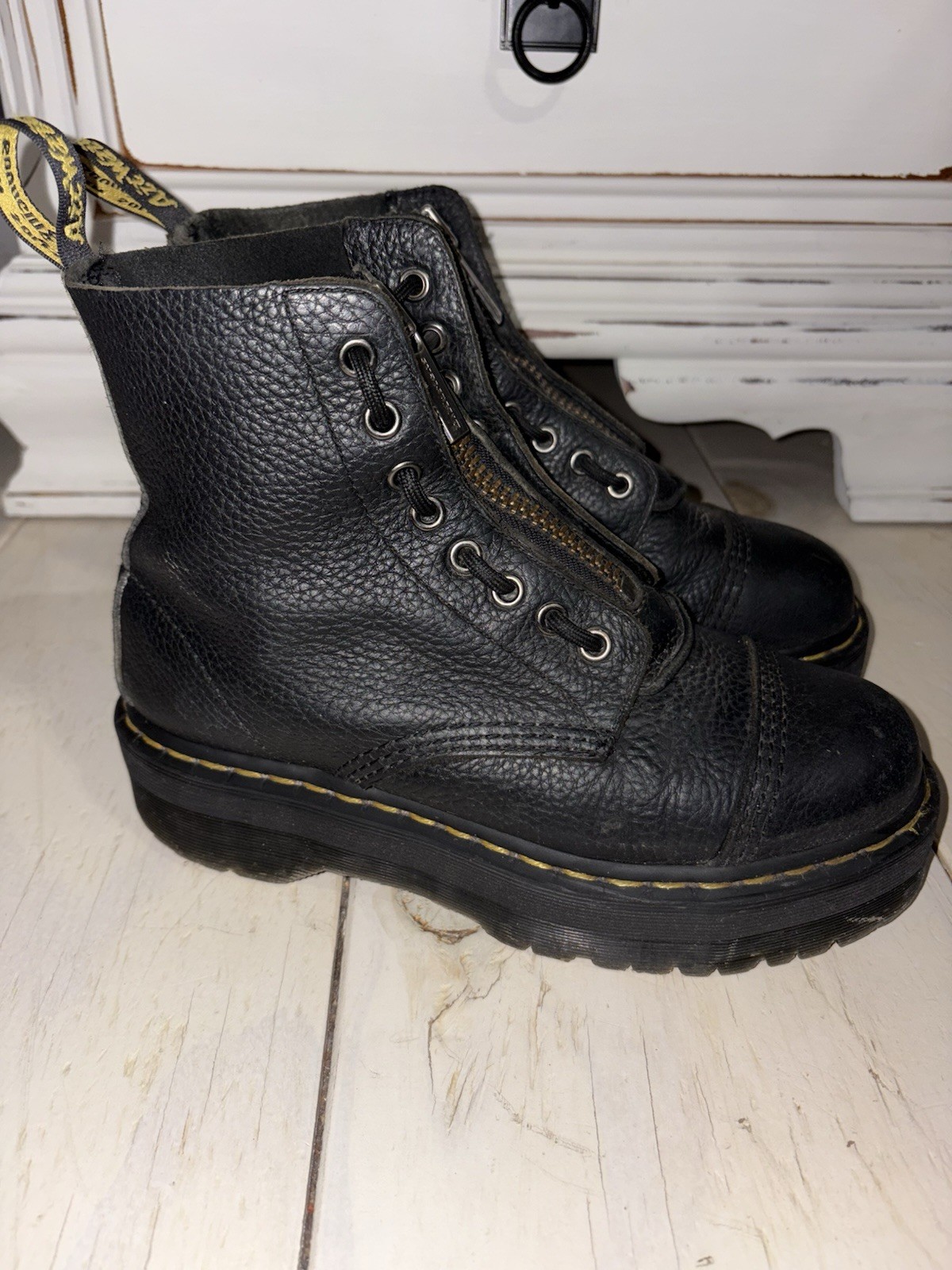 Dr. Martens Sinclair Women’s Milled Nappa Leather Boots – Black , Size 8…