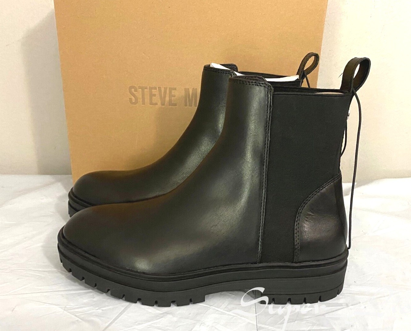 NEW Steve Madden Women’s Handout Chelsea Leather Boots – SIZE 9, 10 – BLACK