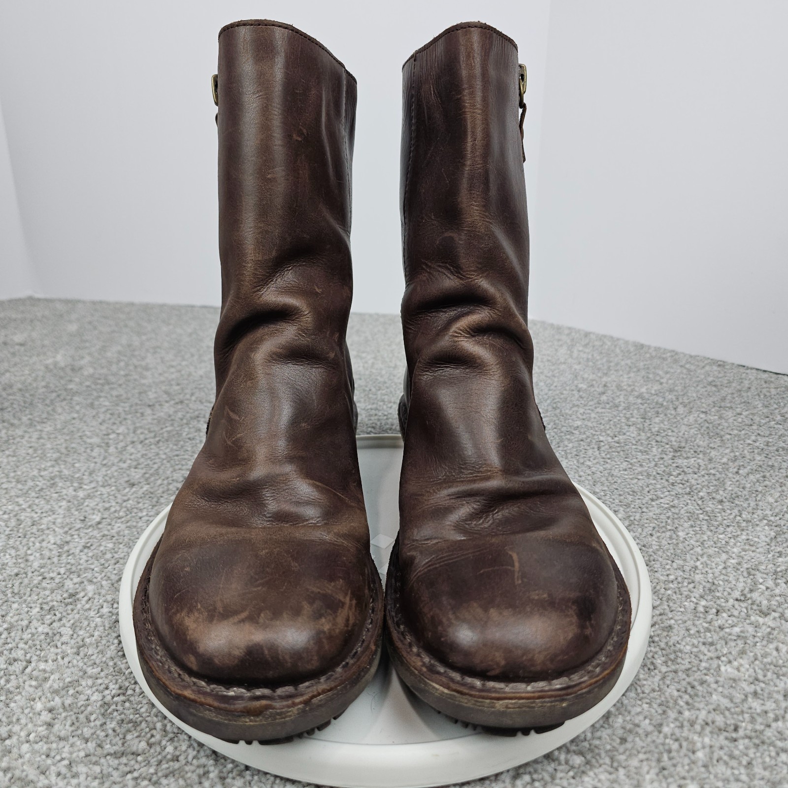 Fly London Fade Ankle Boot Brown Leather Zip Up Womens 41 EU 10 – 10.5 US
