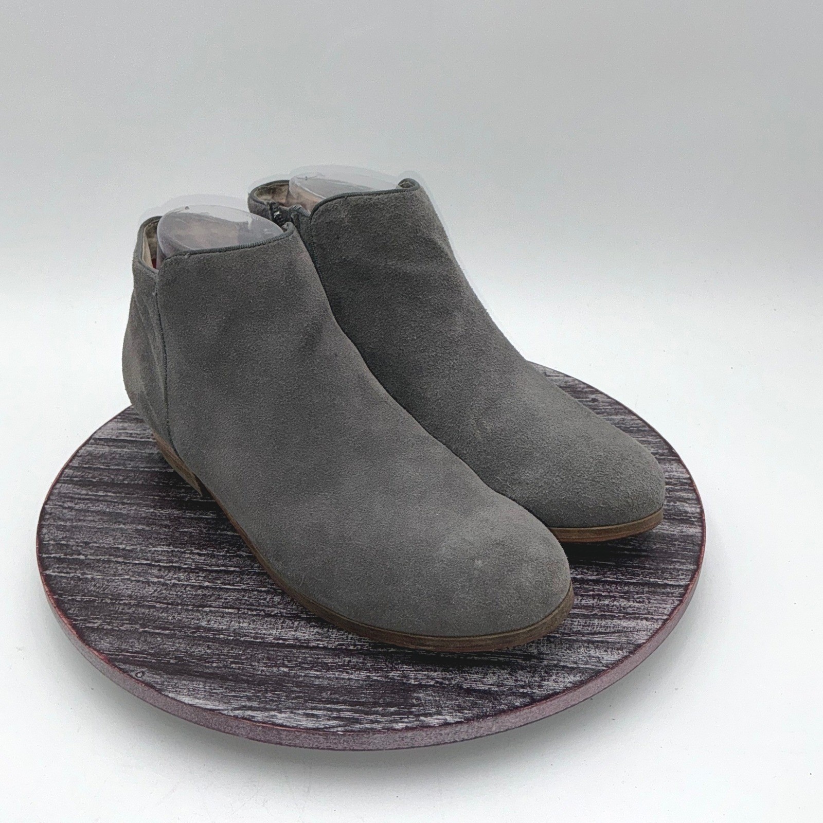 Softwalk Boots Womens 9 N Rocklin Suede Leather Zip Comfort Ankle Shoes Gray