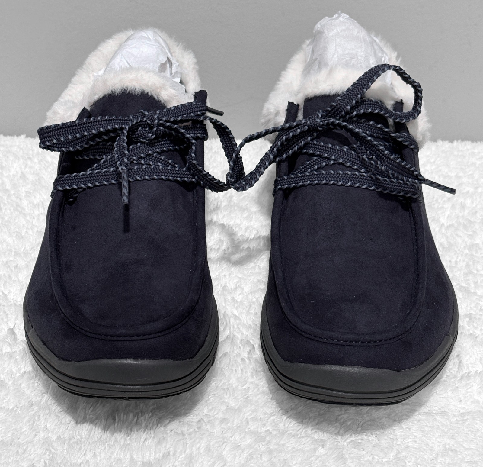 RYKA Avid Lace-Up Faux Fur Ankle Boots – Academy Blue – Women’s US 7/EU 37 -NIB