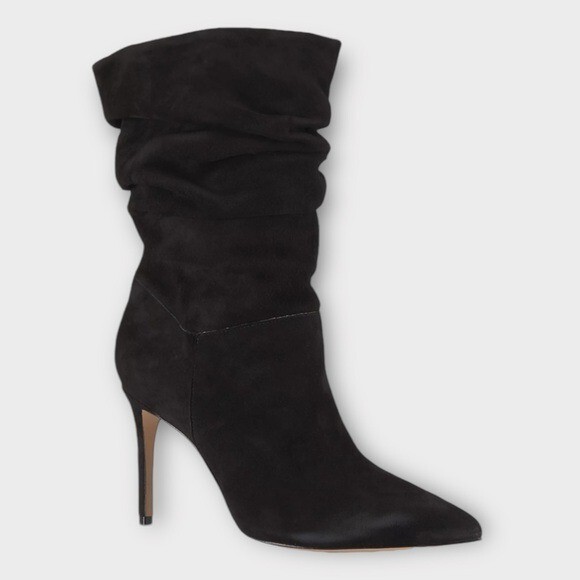 SCHUTZ Ashlee Slouch Pointed Toe Stiletto Suede Boot size 10.5 NEW Suede Bootie