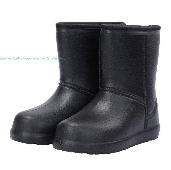 Men Women Waterproof Boots Warm Fleece lined Shoes Winter Fishing Rain Boots EVA
