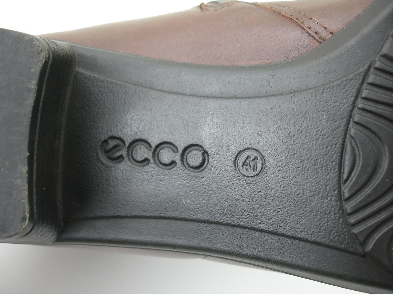 Women’s 10 10.5 41 Ecco Brown Leather Sculptured 75 Ankle Boots Zip Heels Bootie