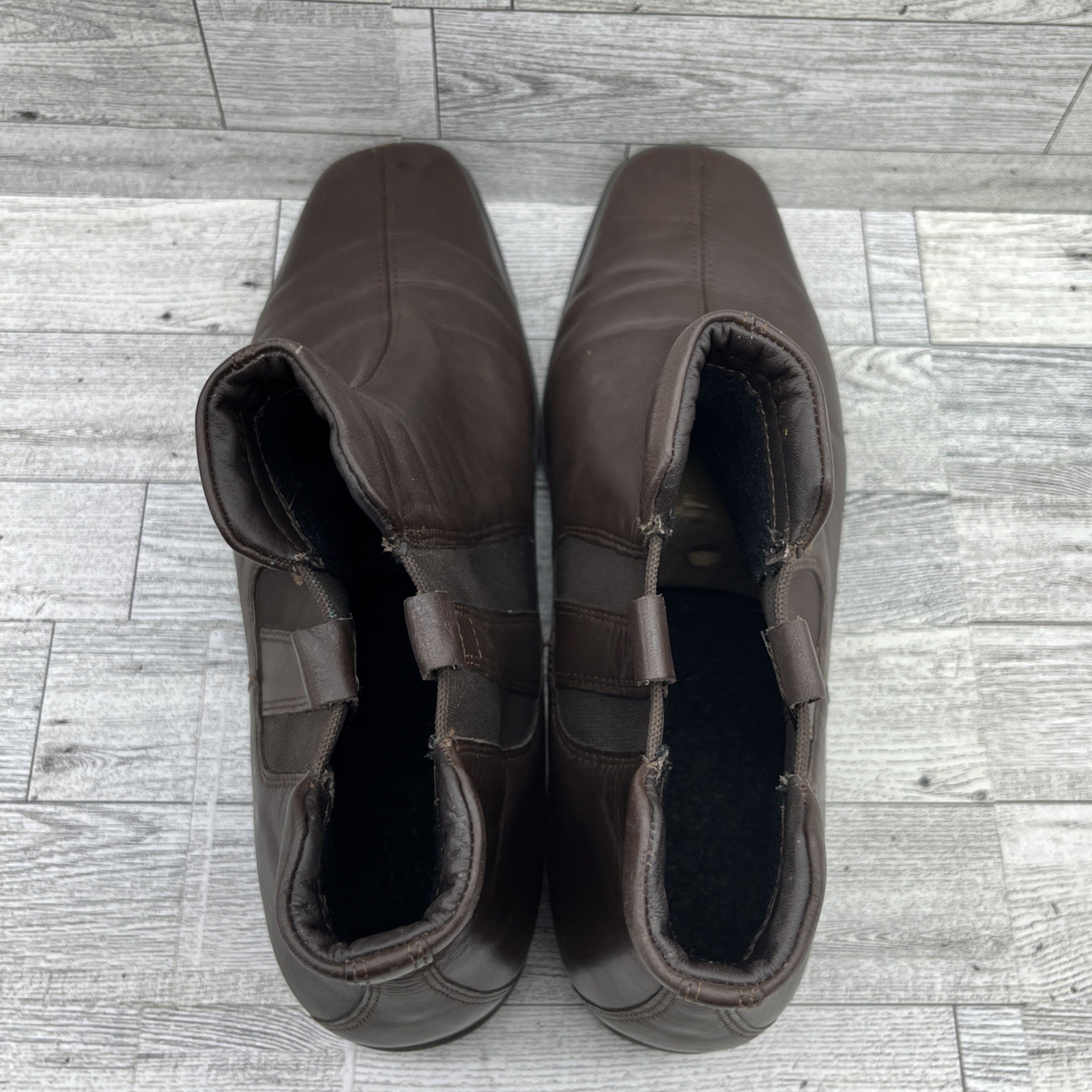 ECCO Brown Leather Chelsea Ankle Boots Women Size EU 41 US 10-10.5 Narrow