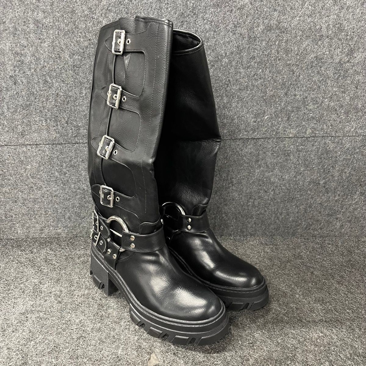 LEMONADE Buckle Up Now Platform Boot Women’s Size 9 Black