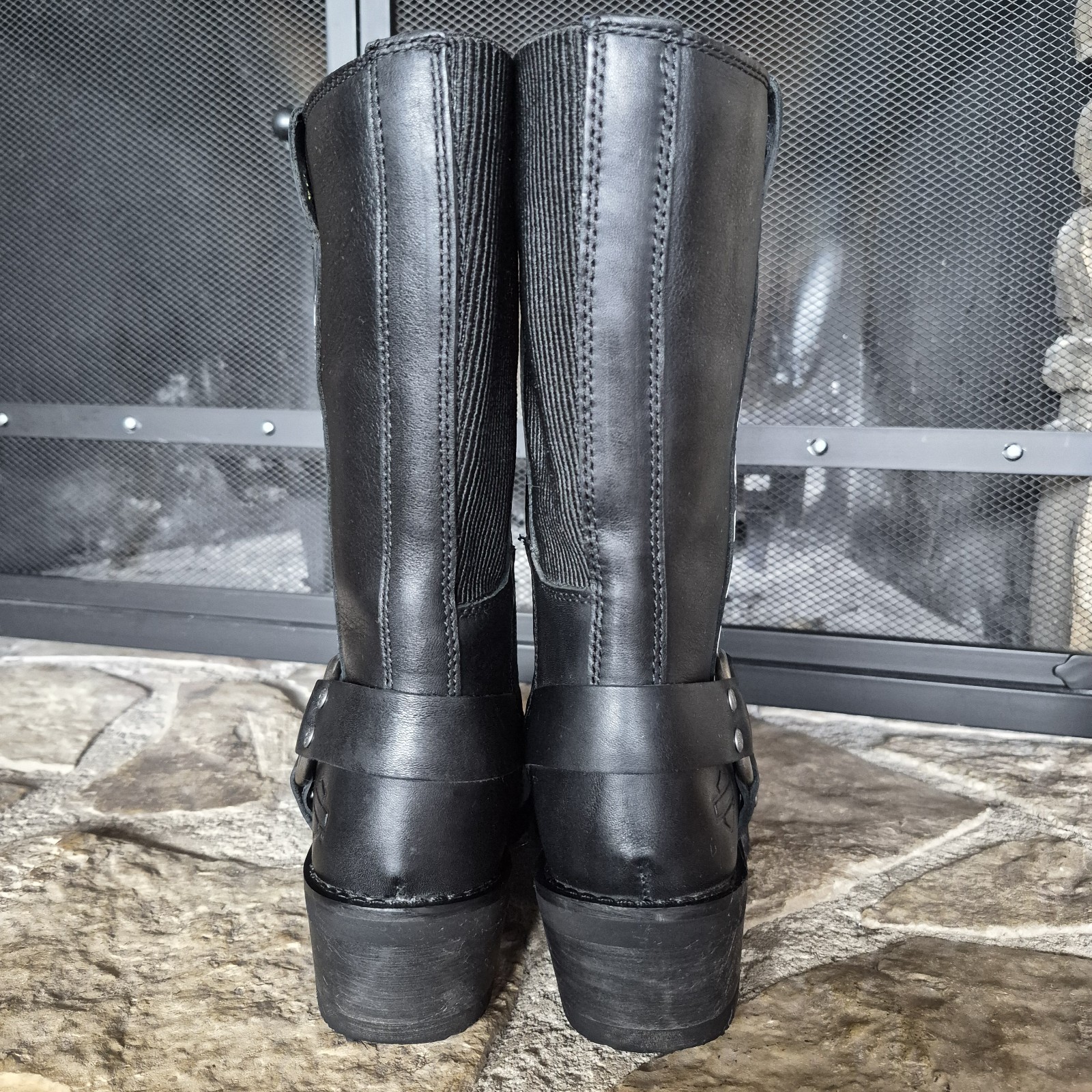 Harley-Davidson Korsen Harness Black Moto Boots Womens Sz 6.5 D87296 Waterproof