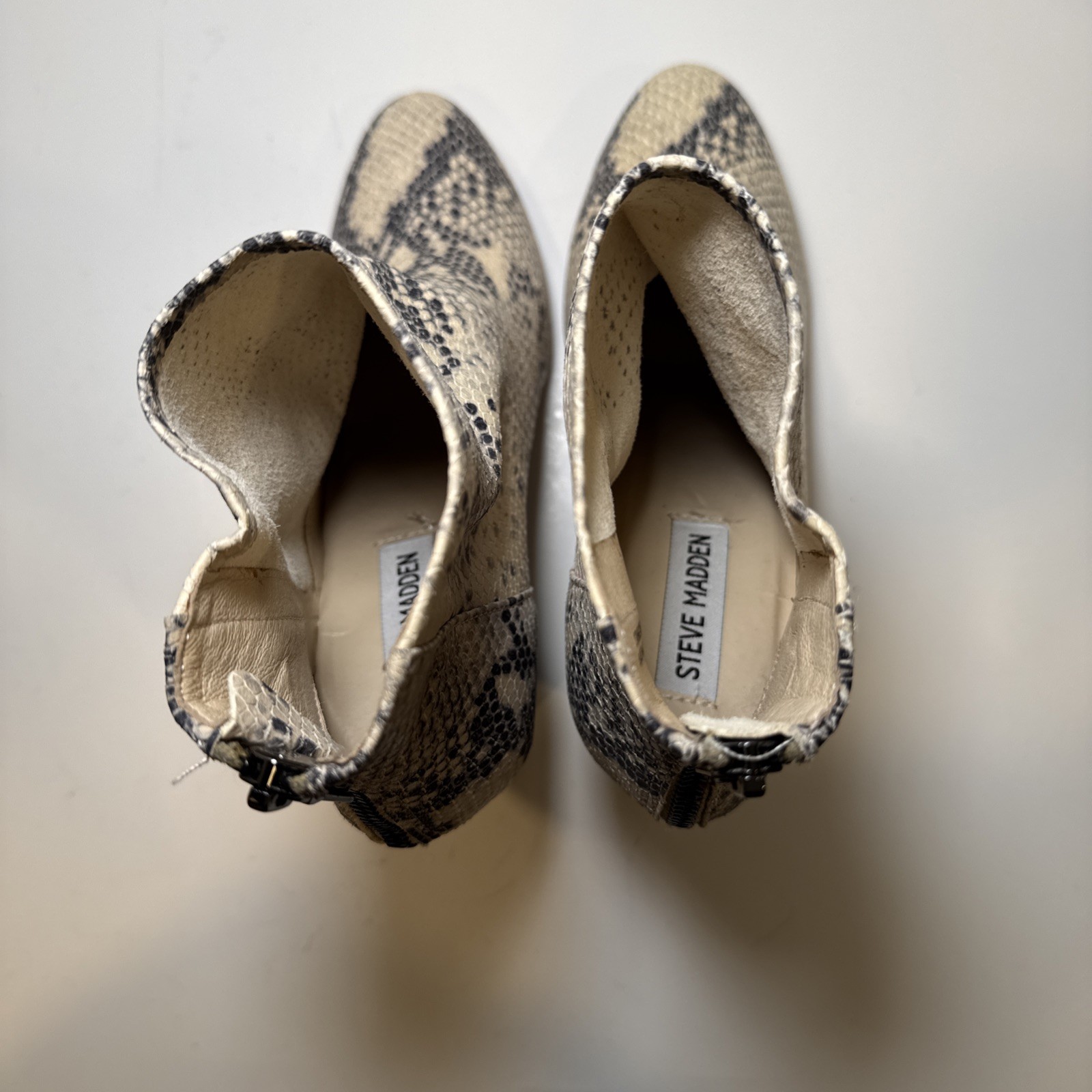 Steve Madden Snakeskin Ankle Booties – Black and Cream (Star 0681) Sz 8M NIB
