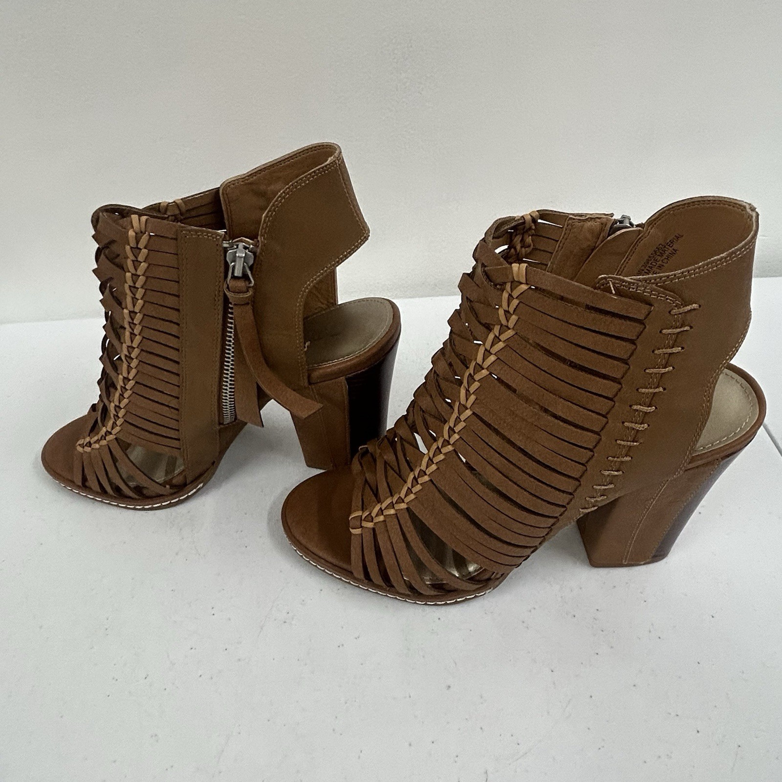 Cato Tan Gladiator Ankle boots booties side zipper size 8.5W New In Box