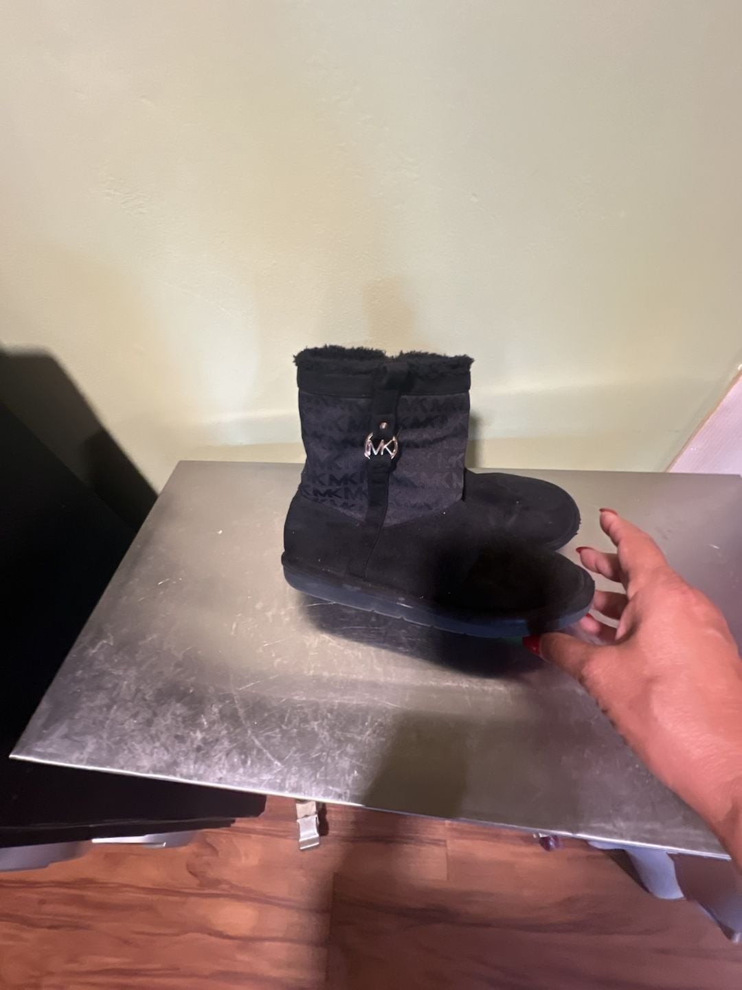 Michael Kors Haedyn Faux Fur Monogram Winter Ankle Boots