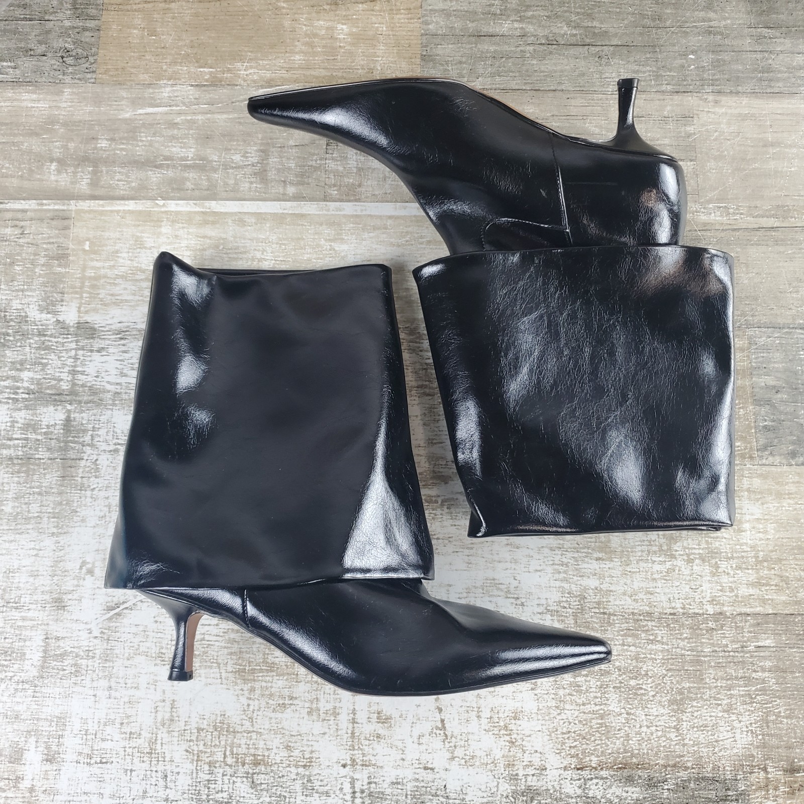 STEVEN New York Blanca Womens Booties Sz 6.5 M Black Ankle Pointed Toe