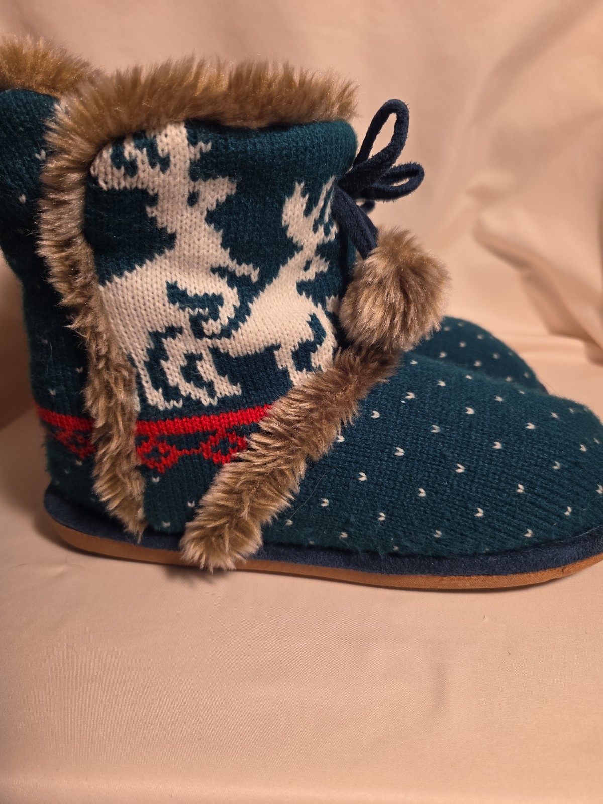 Faux Fur Comfy Holiday Slip On Women’s Boots Size 8