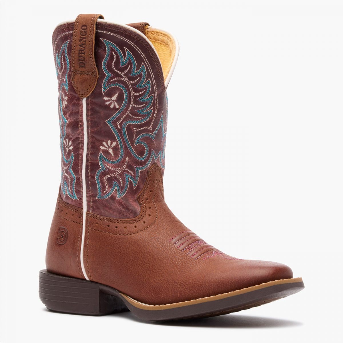 Durango Shyloh Unisex Kids’ Western Boot Rusty Brown/Dusty Rose – DBT0254Y, Rust