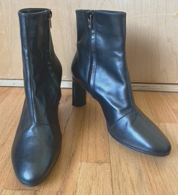 ROBERT CLERGERIE PARIS black leather high heel ankle boots size 39 US 8 EUC!