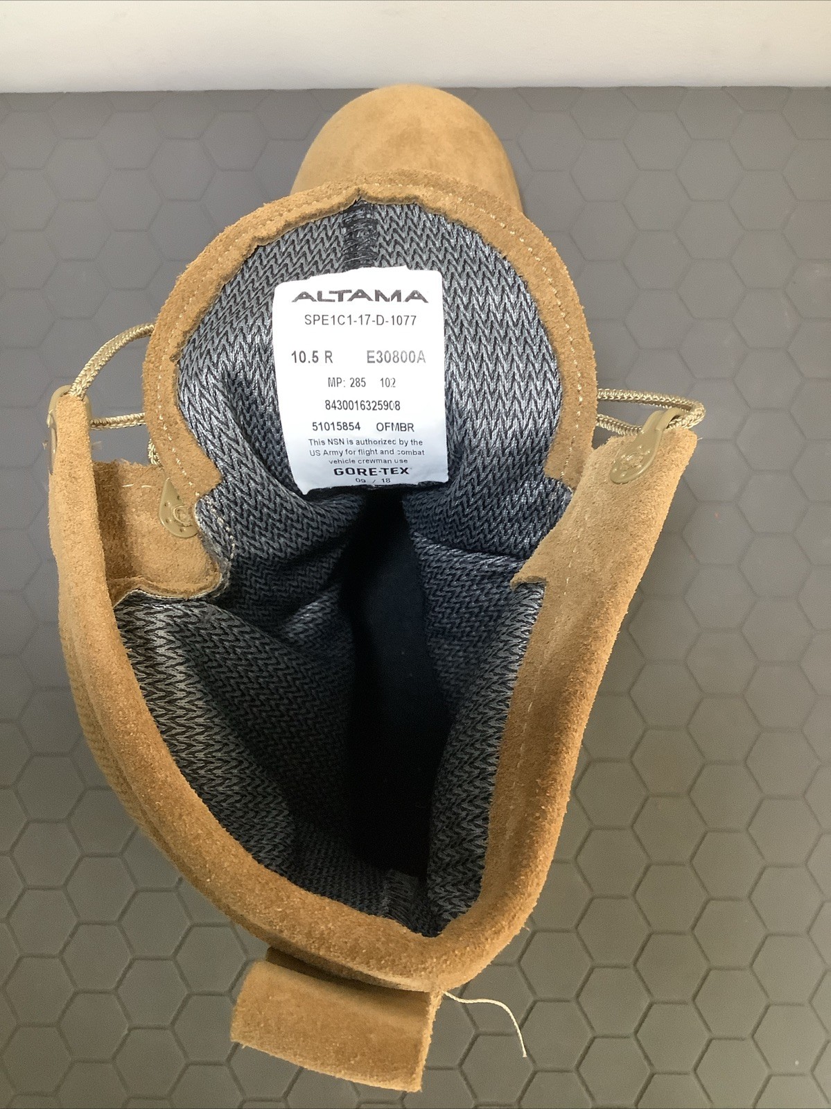Altama Boots Goretex lined SPE1C1-17-D-1077 Military Combat Boot Men’s Sz 10.5R