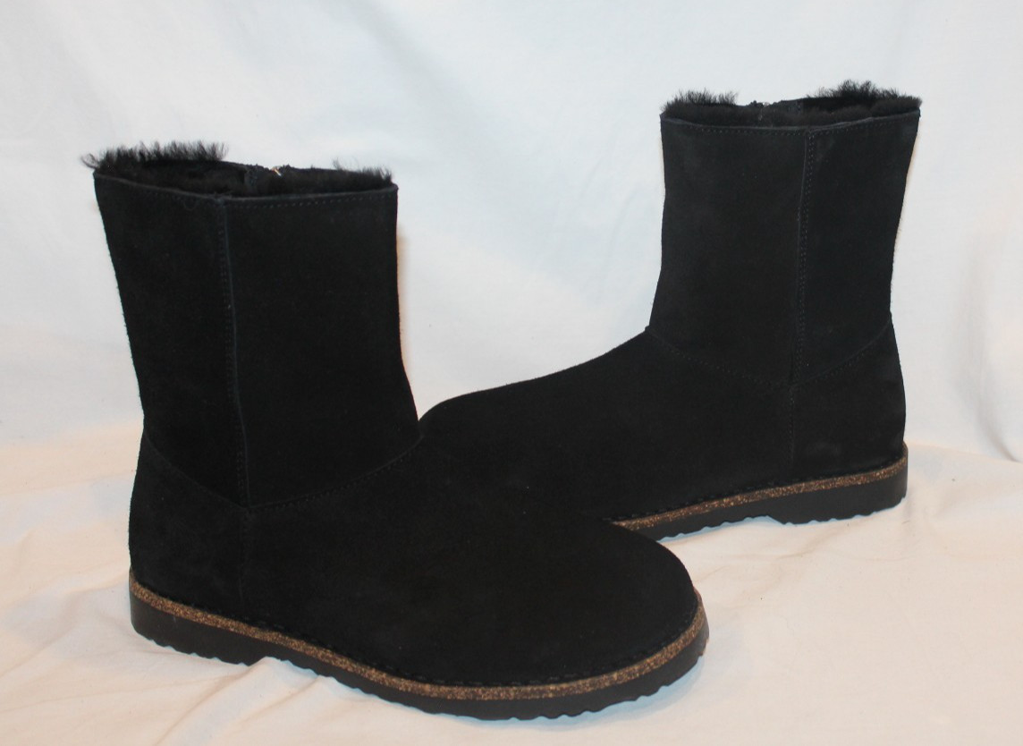 BIRKENSTOCK WOMEN’S UPPSALA BLACK SUEDE SHEARLING BOOTS EU 38 REG NEW $190