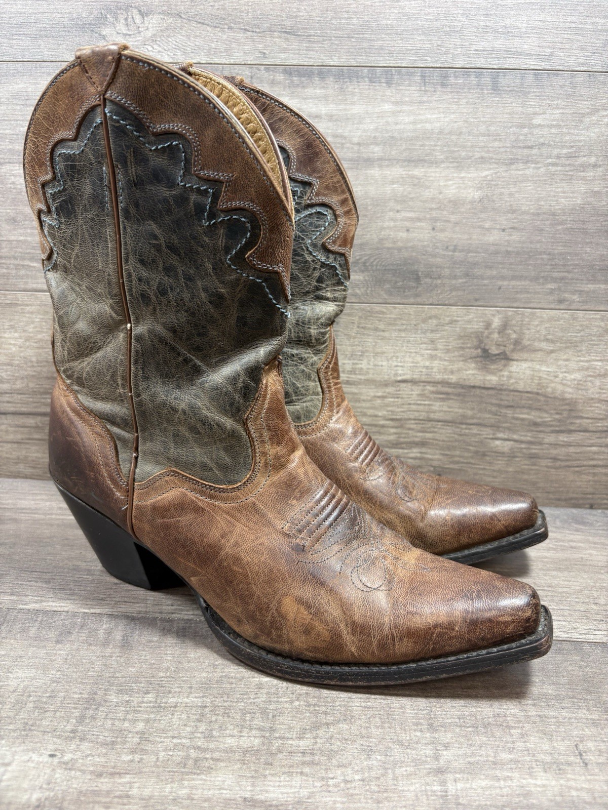 JB Dillon Western Cowboy Boots Brown Leather Womens Size 10 B