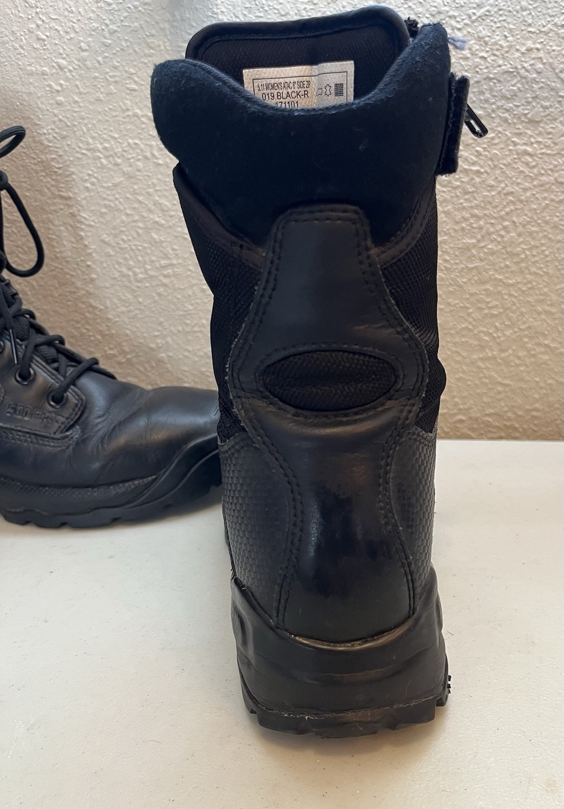 Women’s Size 8.5 Black 5.11 Tactical All Terrain Activity Combat Boots Side Zip