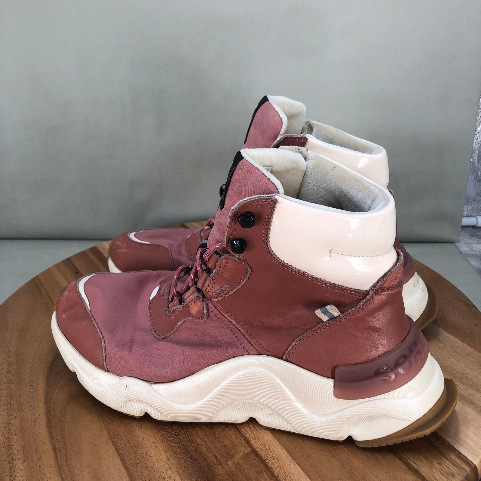 Sorel RNEGD Conquest Womens Pink Leather Waterproof Winter Boots Size 9