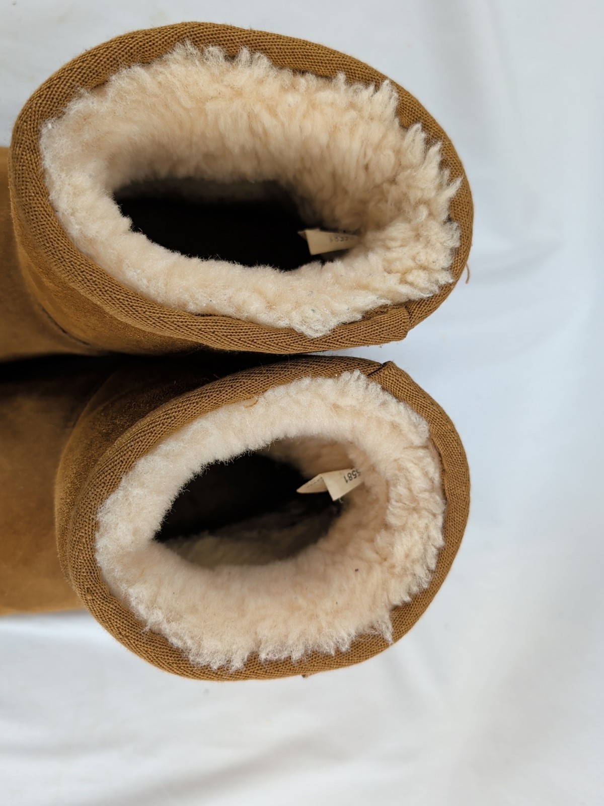 Minnetonka Ankle Boots Suede Fur Winter Snow Brown Slip-on 85581 Womens Sz 8