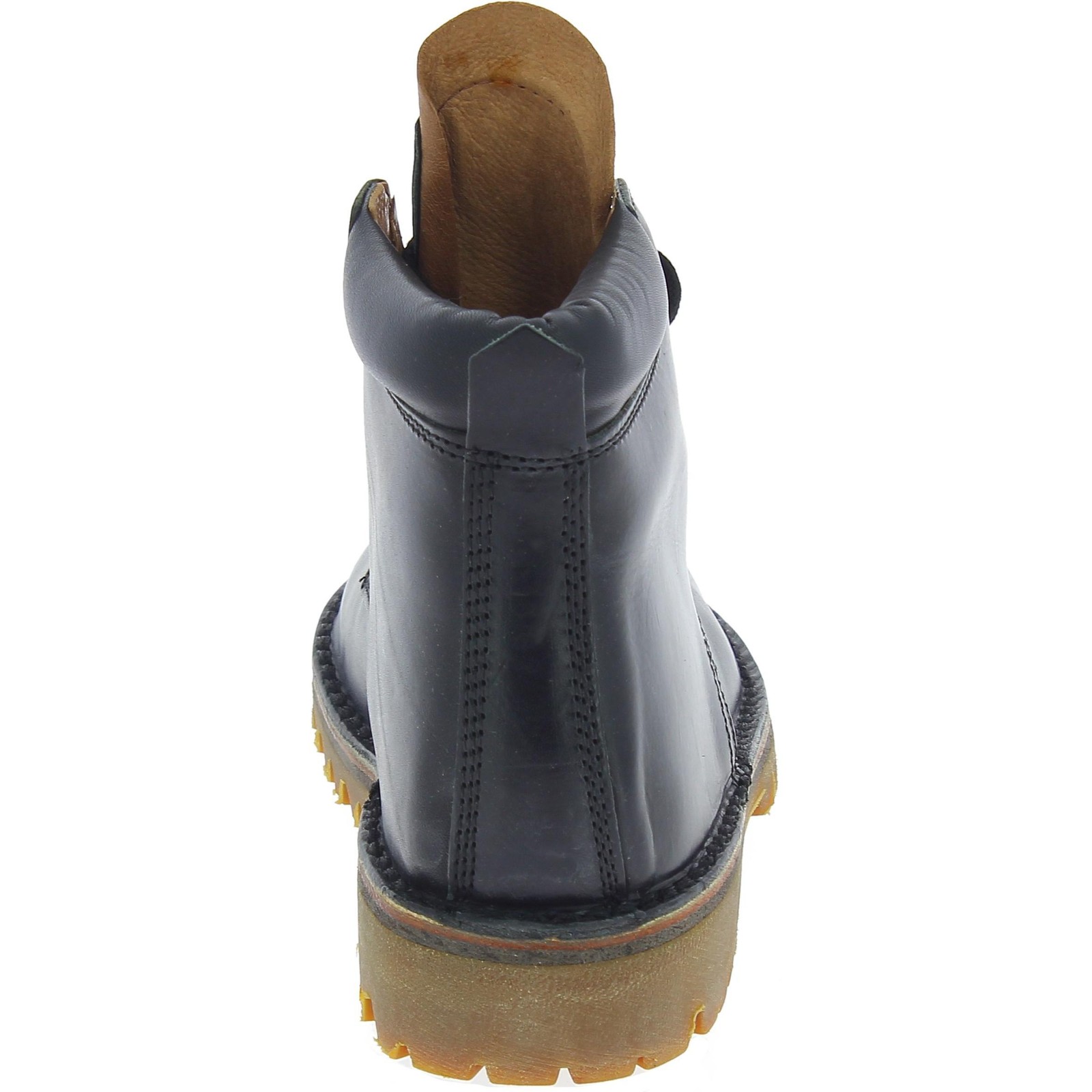Handmade women’s ankle boots in black leather and Vibram sole