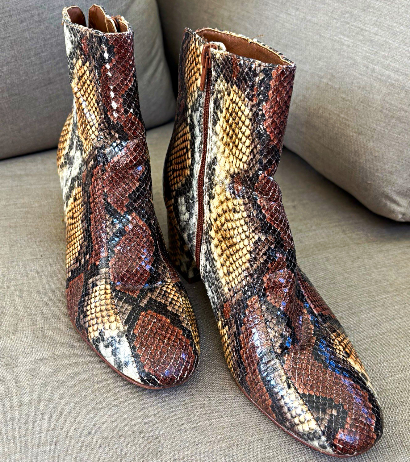 Marc Fisher Chinese Laundry Womens Snake Print Ankle Bootie 7.5M