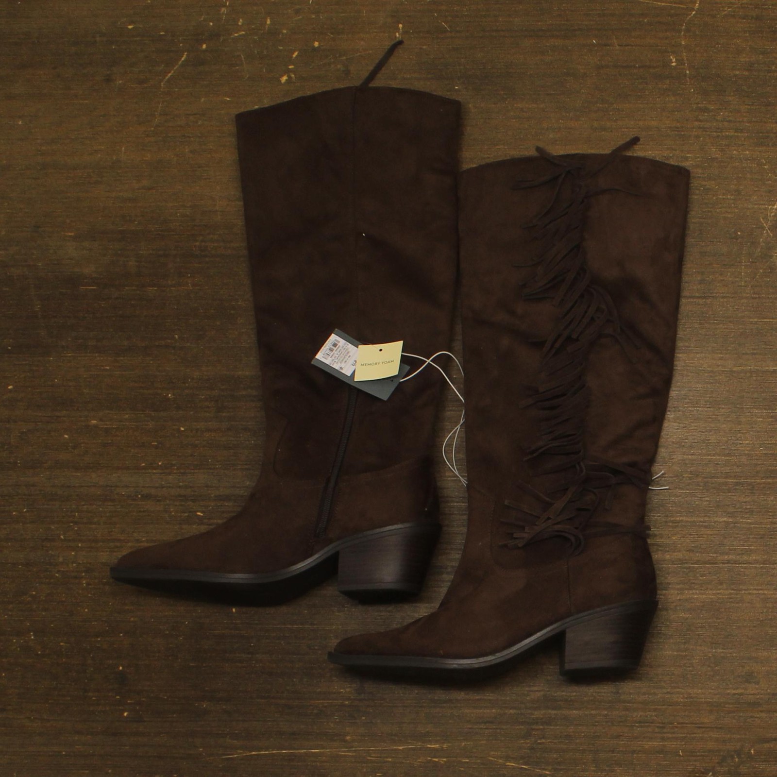 Universal Thread Womens Patsy Tall Fringe Western Boots Chocolate Brown 9.5M