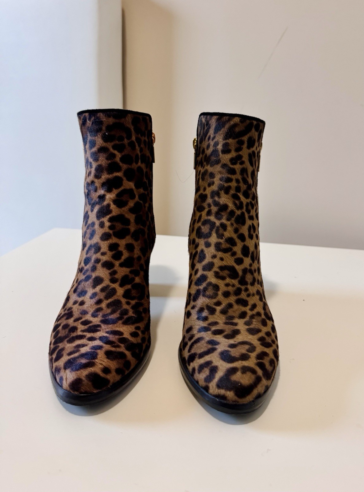 Sarah Flint Perfect Zip Bootie 70 – Pony Hair Leopard Print- Size 37.5