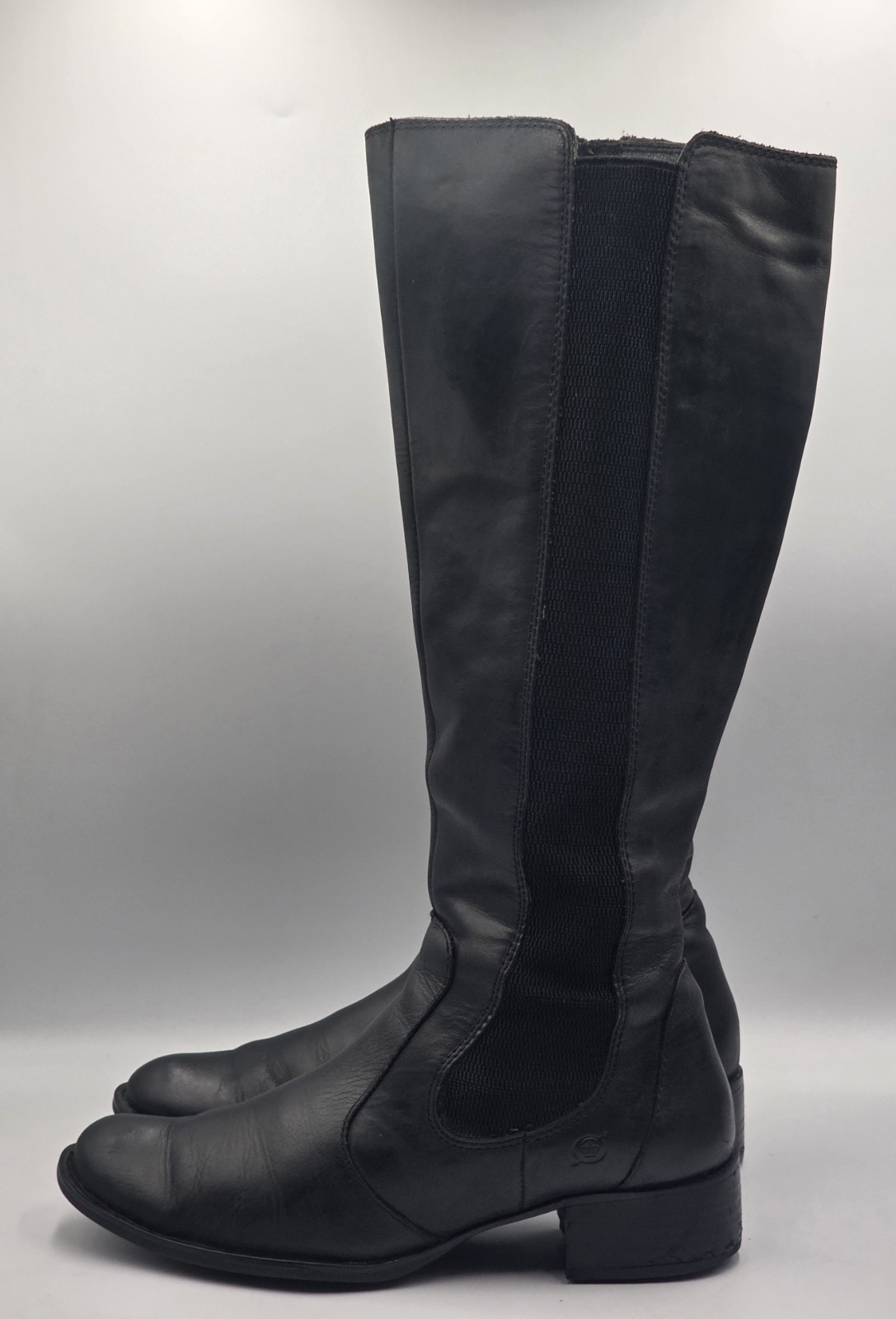 Børn Valentina Womens 8.5 Black Leather Knee High Riding Boots B51403 Comfort