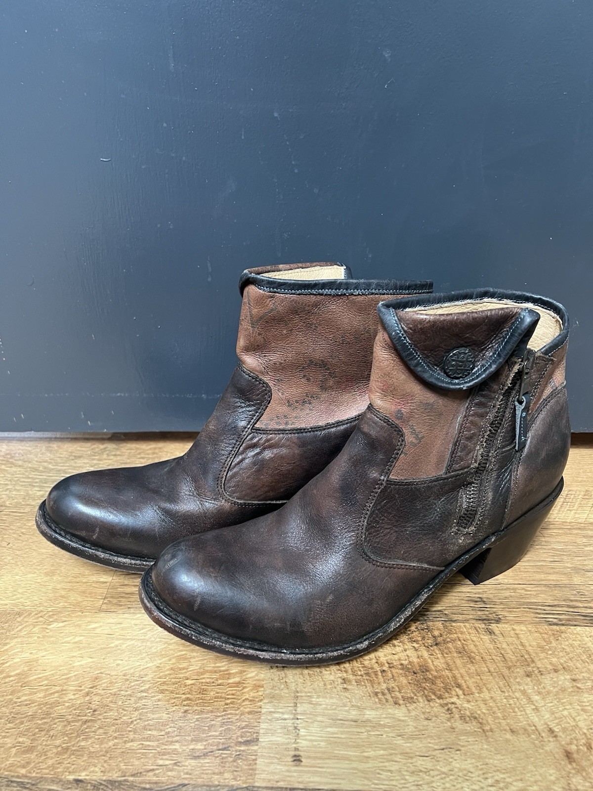 J. B. Dillon Reserve Women’s Cowboy Ankle Booties Paisley Brown Sz 9.5B