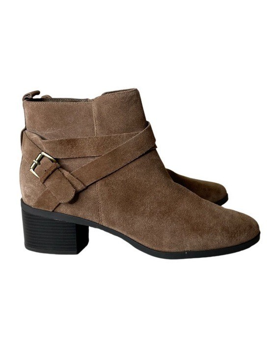 Anne Klein Javen Suede Leather Booties Size 9.5