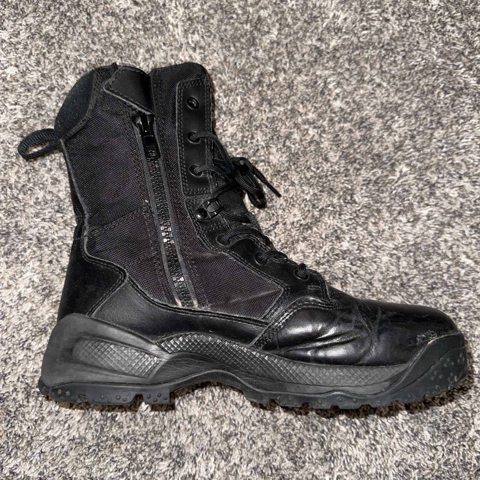 5.11 Tactical ATAC 2.0 8″ Storm Black Waterproof Side Zip Boots Military 8.5