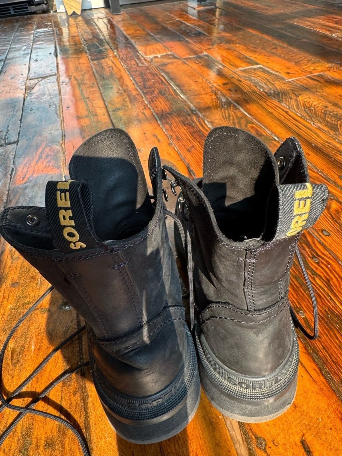 Sorel Black Women’s Lace-Up Combat Boots